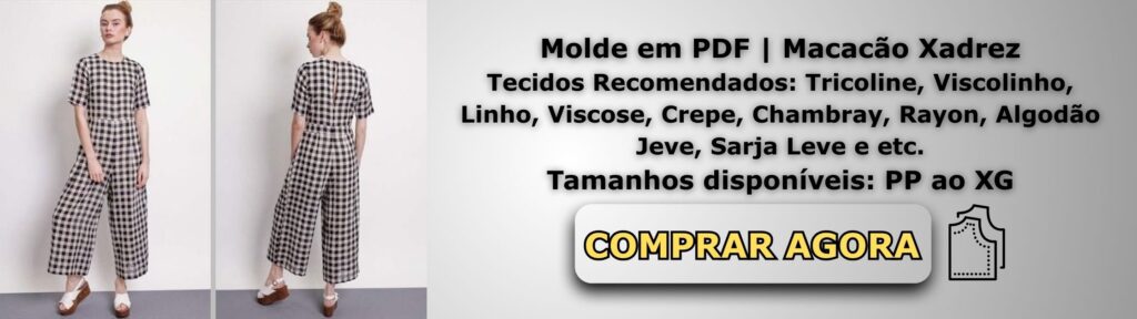 Molde em PDF Macacão Xadrez Banner de Vendas