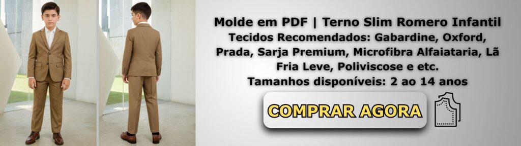 Molde em PDF Terno Slim Romero Infantil Banner de Vendas