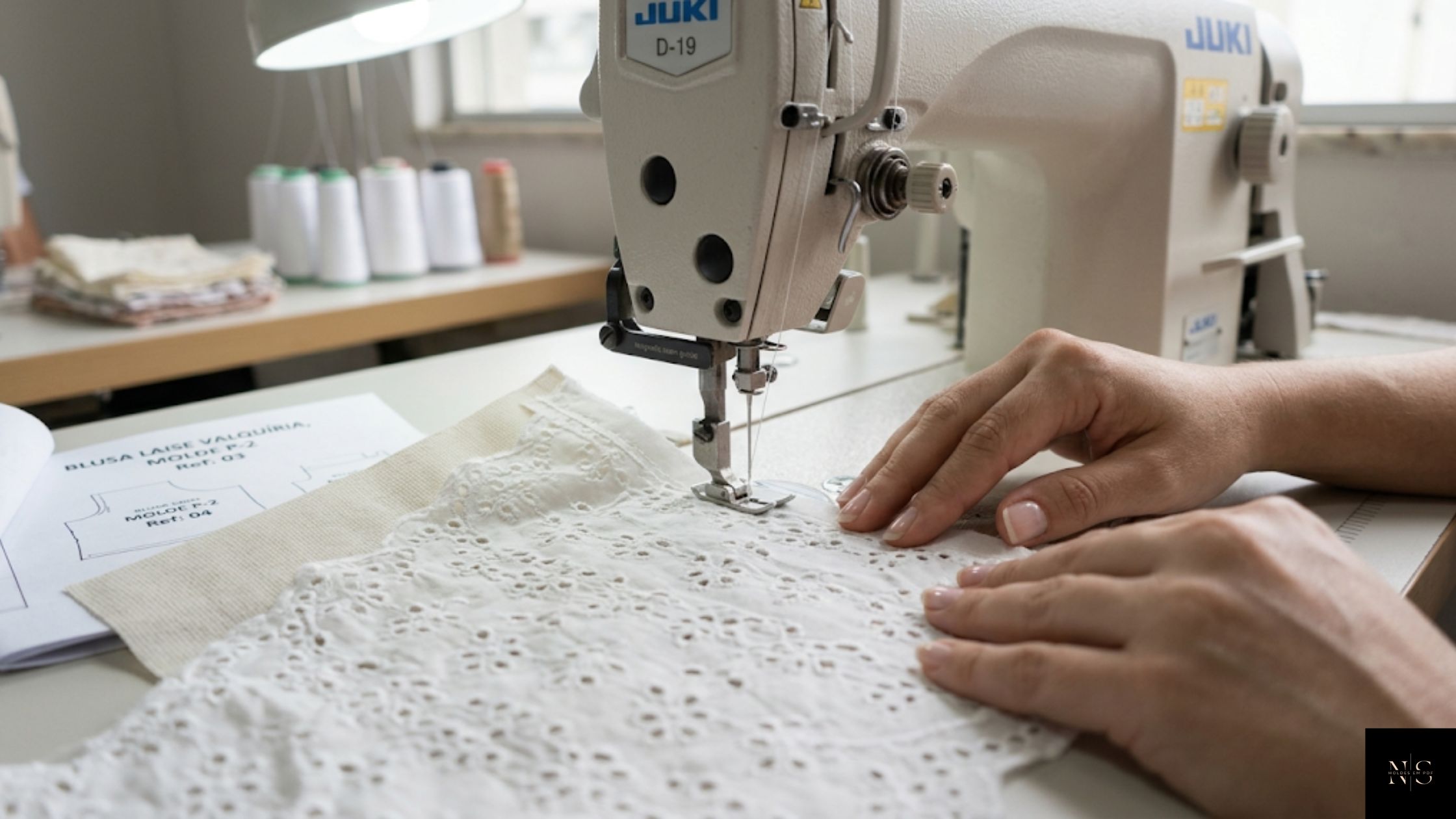 Molde em PDF Kit Elegância em Laisé com acabamento de costura profissional