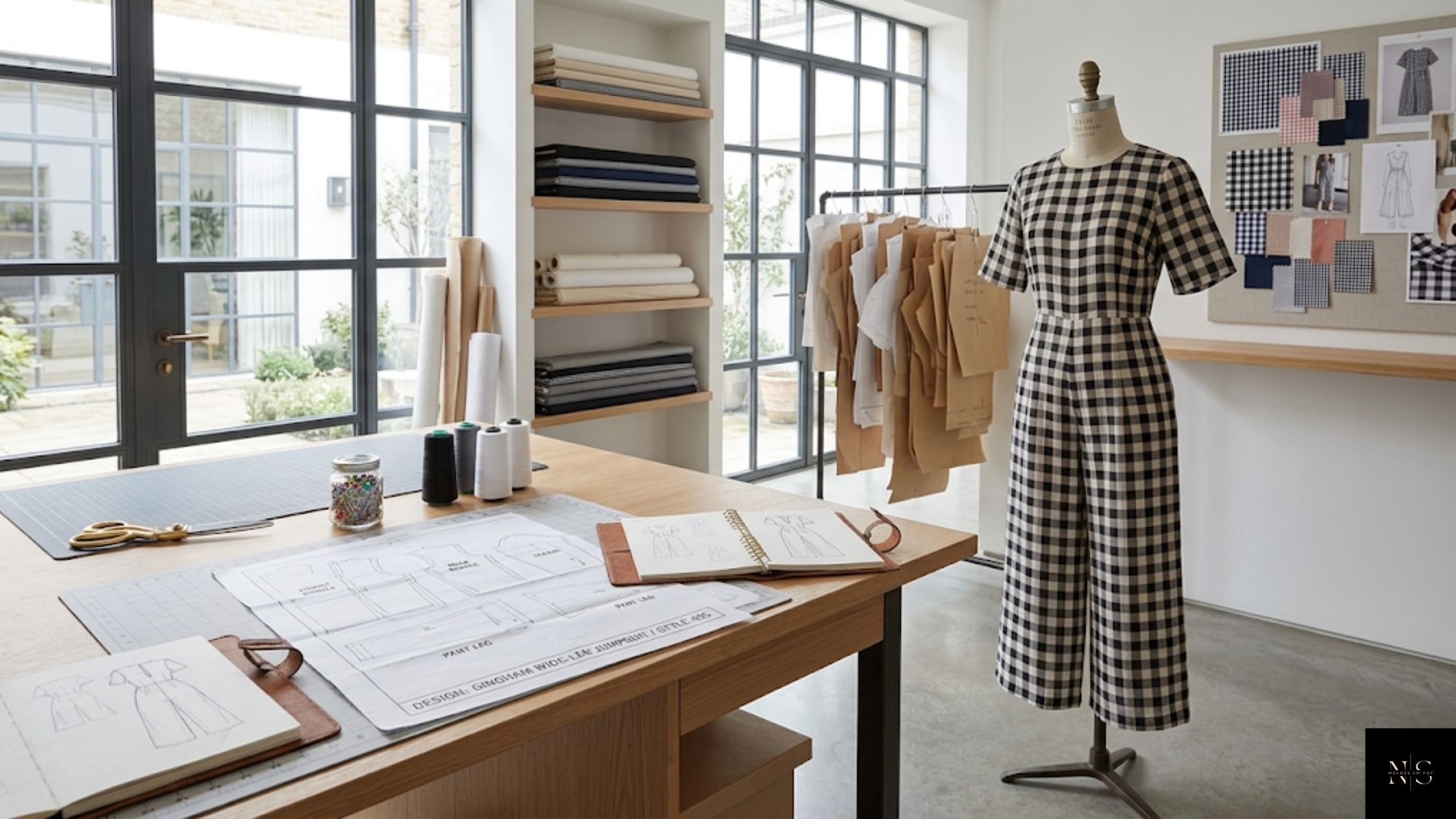 Molde em PDF Macacão Xadrez com modelagem profissional para costureiras