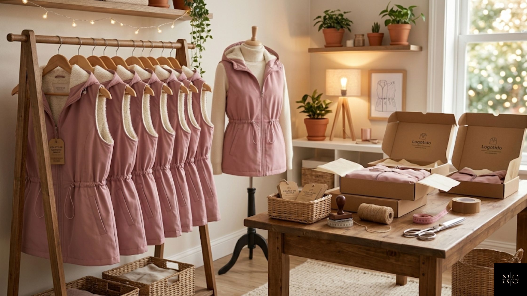 Molde em PDF Colete de Inverno Jamile sendo vendido como renda extra