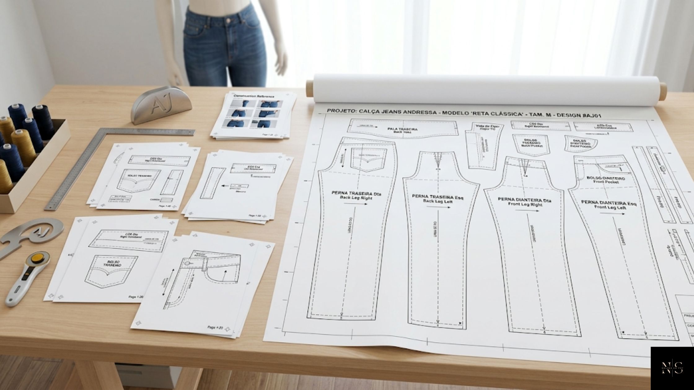 molde em pdf calça jeans andressa folhas impressas em formato a4 e plotter