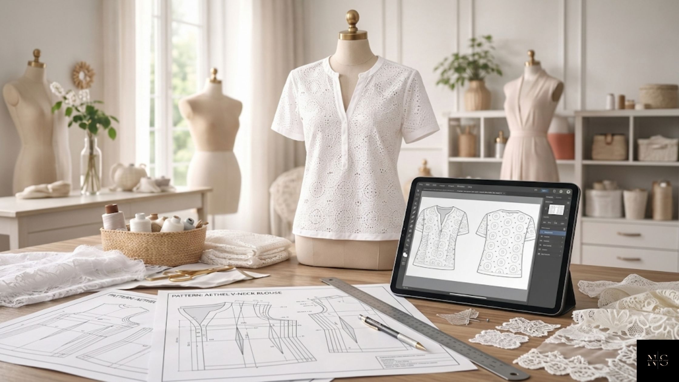 Molde em PDF Blusa Laise Flávia em formato digital pronto para impressão