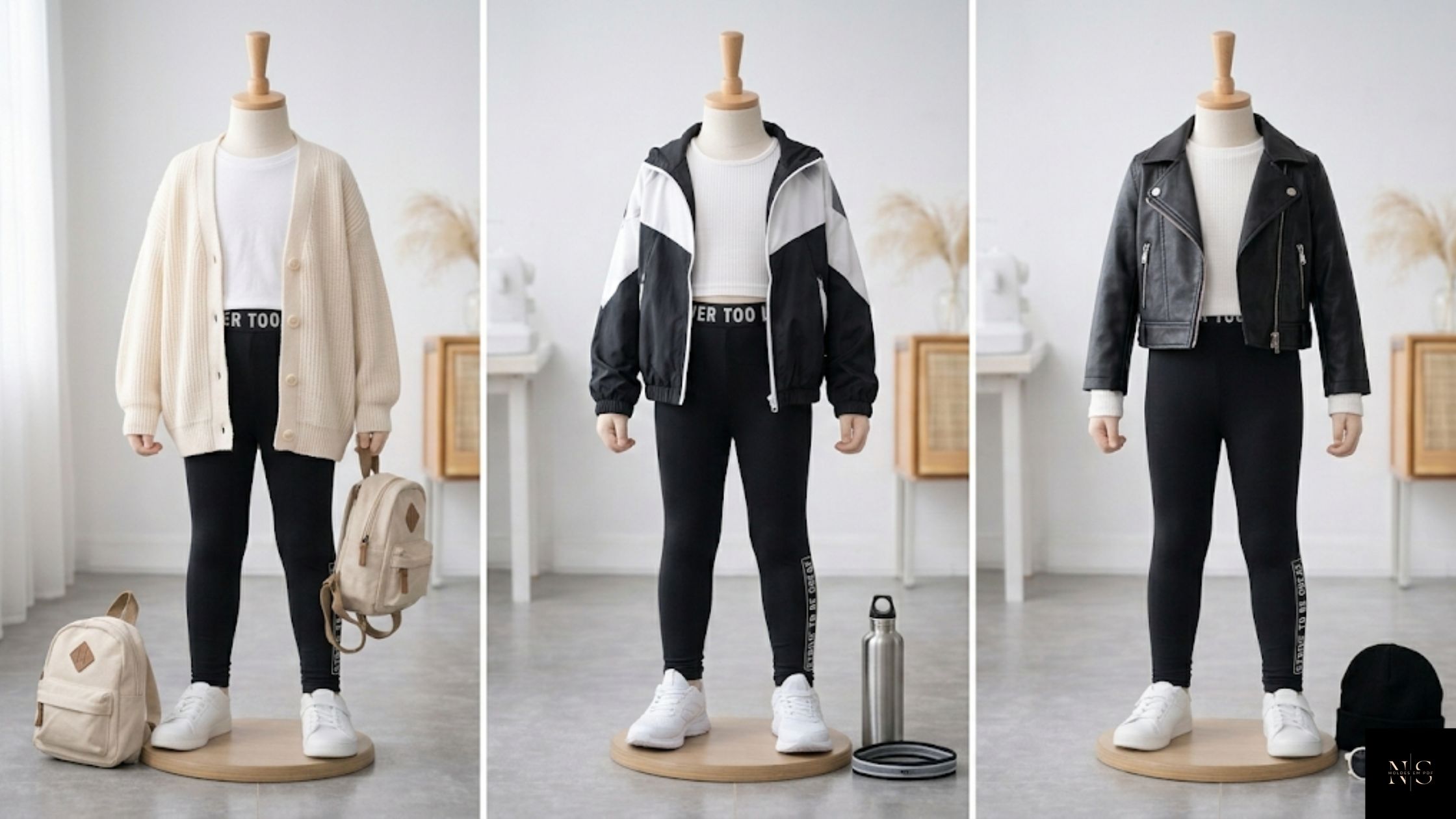 Molde em PDF Calça Legging Nara Infantil compondo look moderno infantil