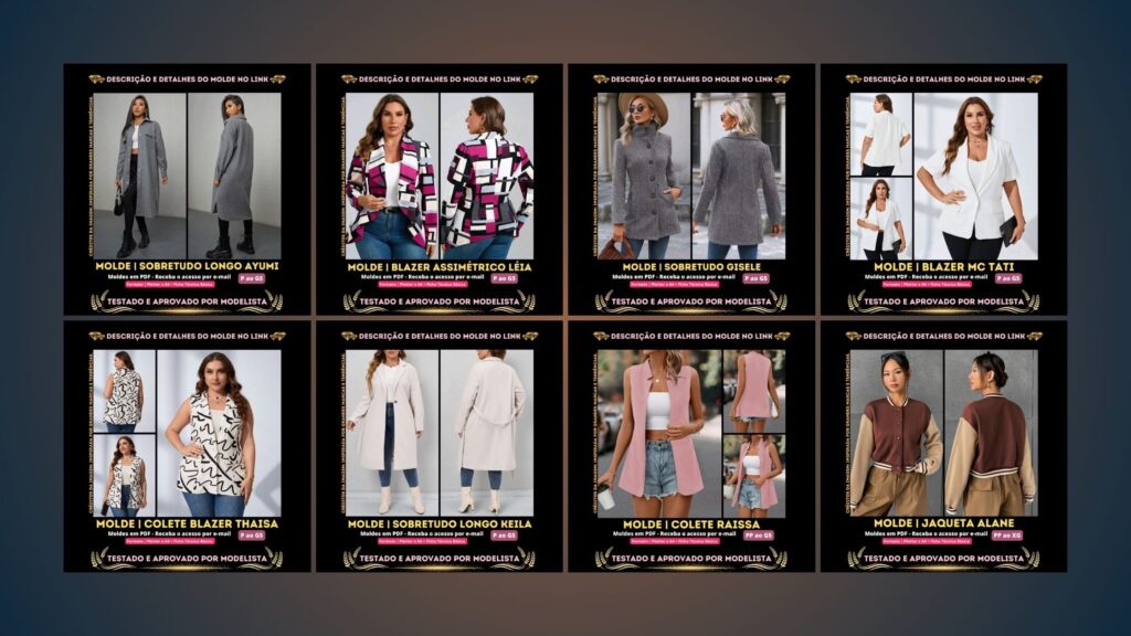 Moldes em PDF Terceira Peça Feminina | NS Moldes