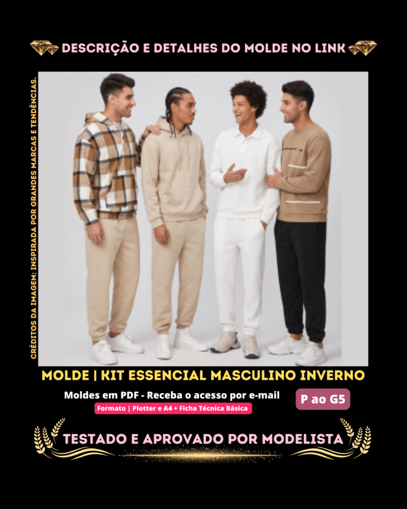 Molde em PDF – Kit Essencial Masculino Inverno