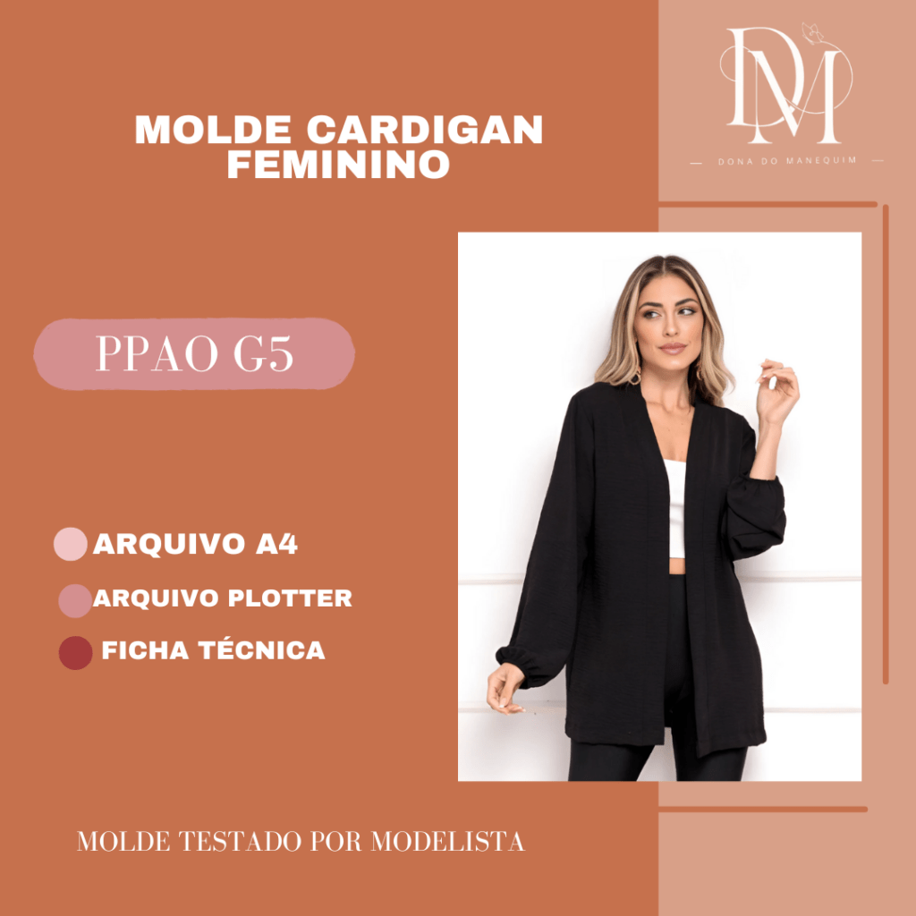 MOLDE CARDIGAN FEMININO