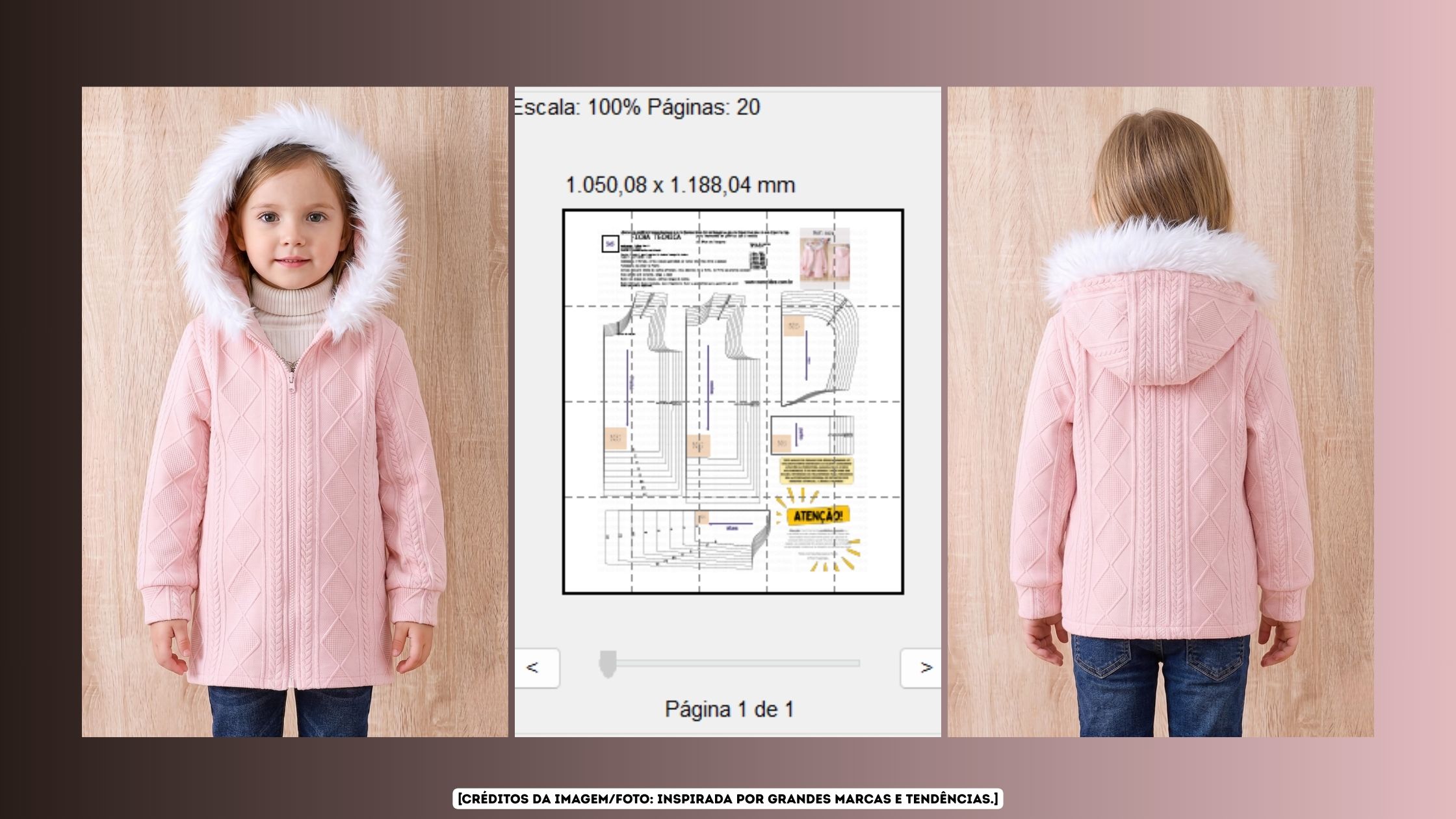 Molde em PDF – Casaco Rosalinda Infantil (2 ao 14 anos) Banner