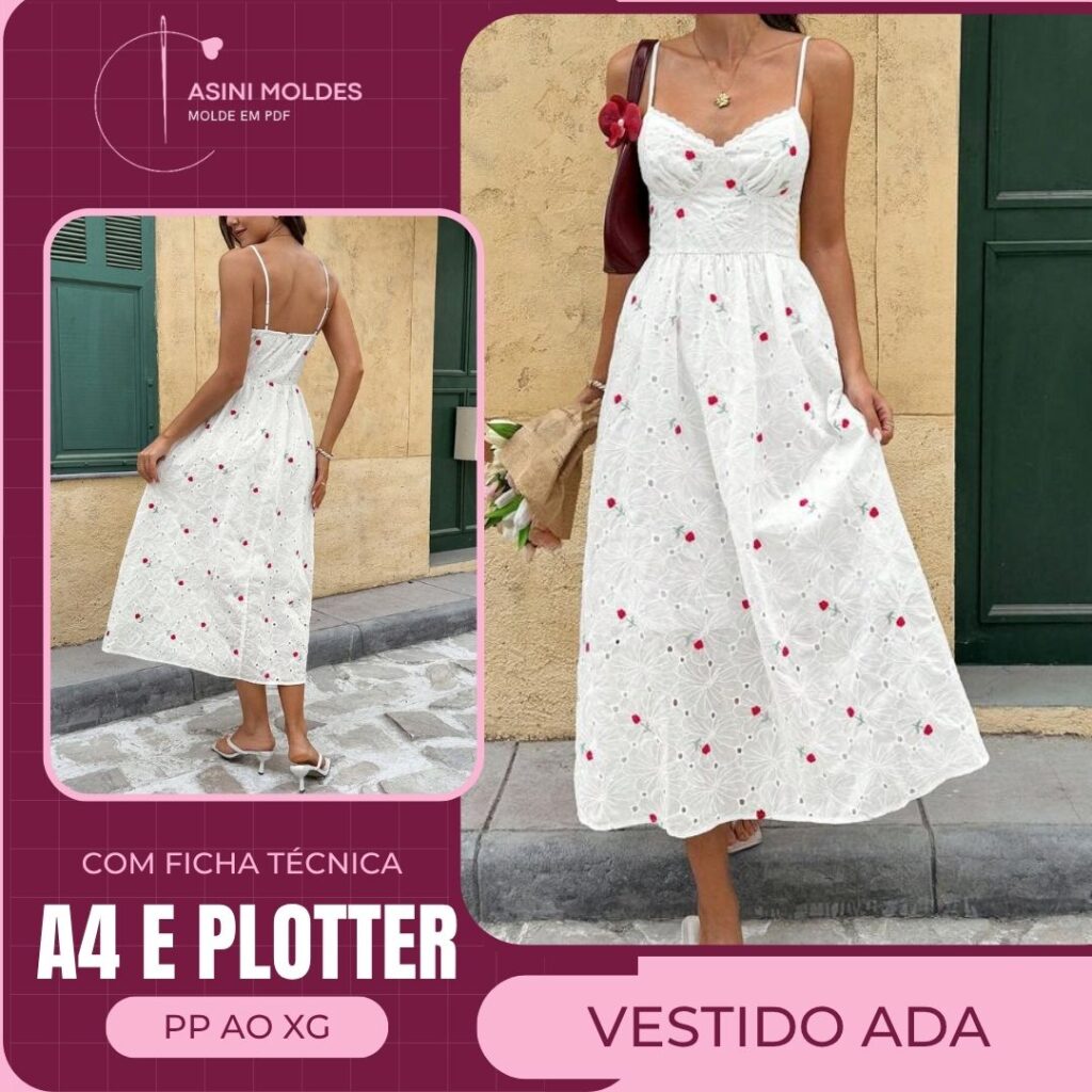 VESTIDO ADA - Molde em PDF