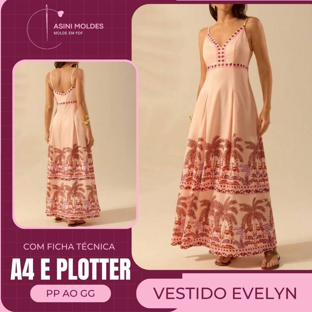 VESTIDO EVELYN - Molde em PDF