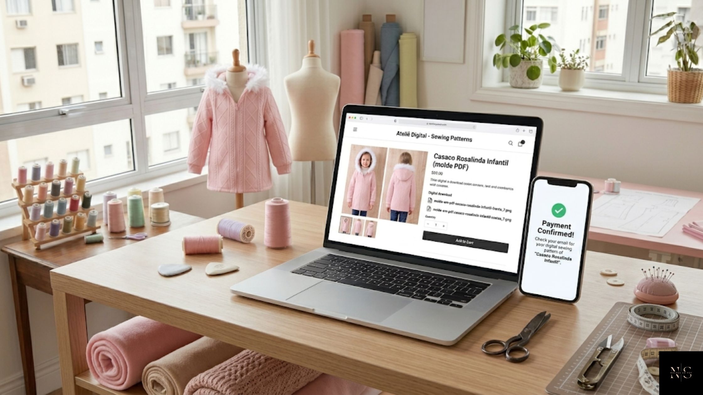 Molde em PDF Casaco Rosalinda Infantil disponível para compra online