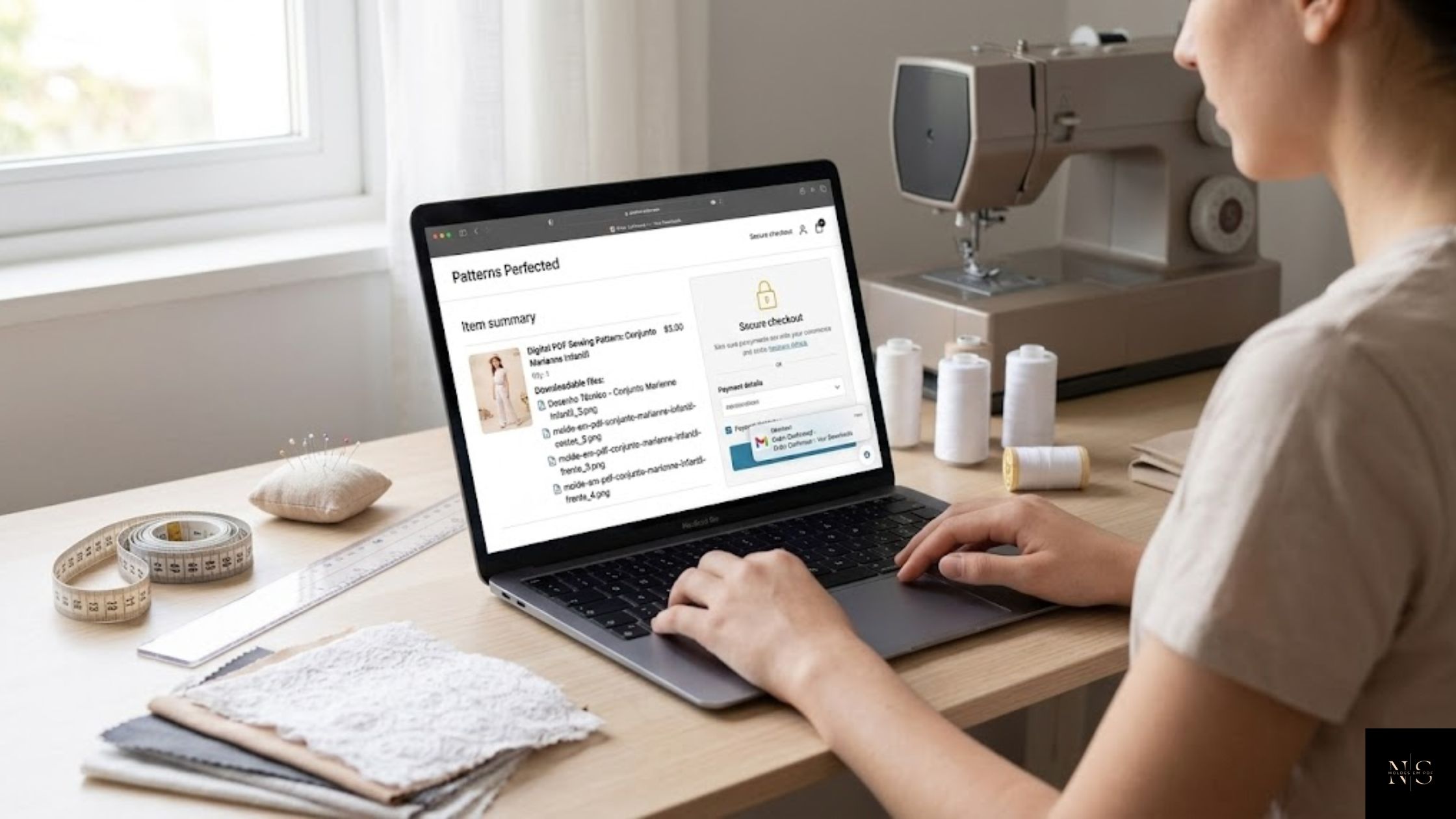 Molde em PDF Conjunto Marianne Infantil disponível para compra online com envio imediato