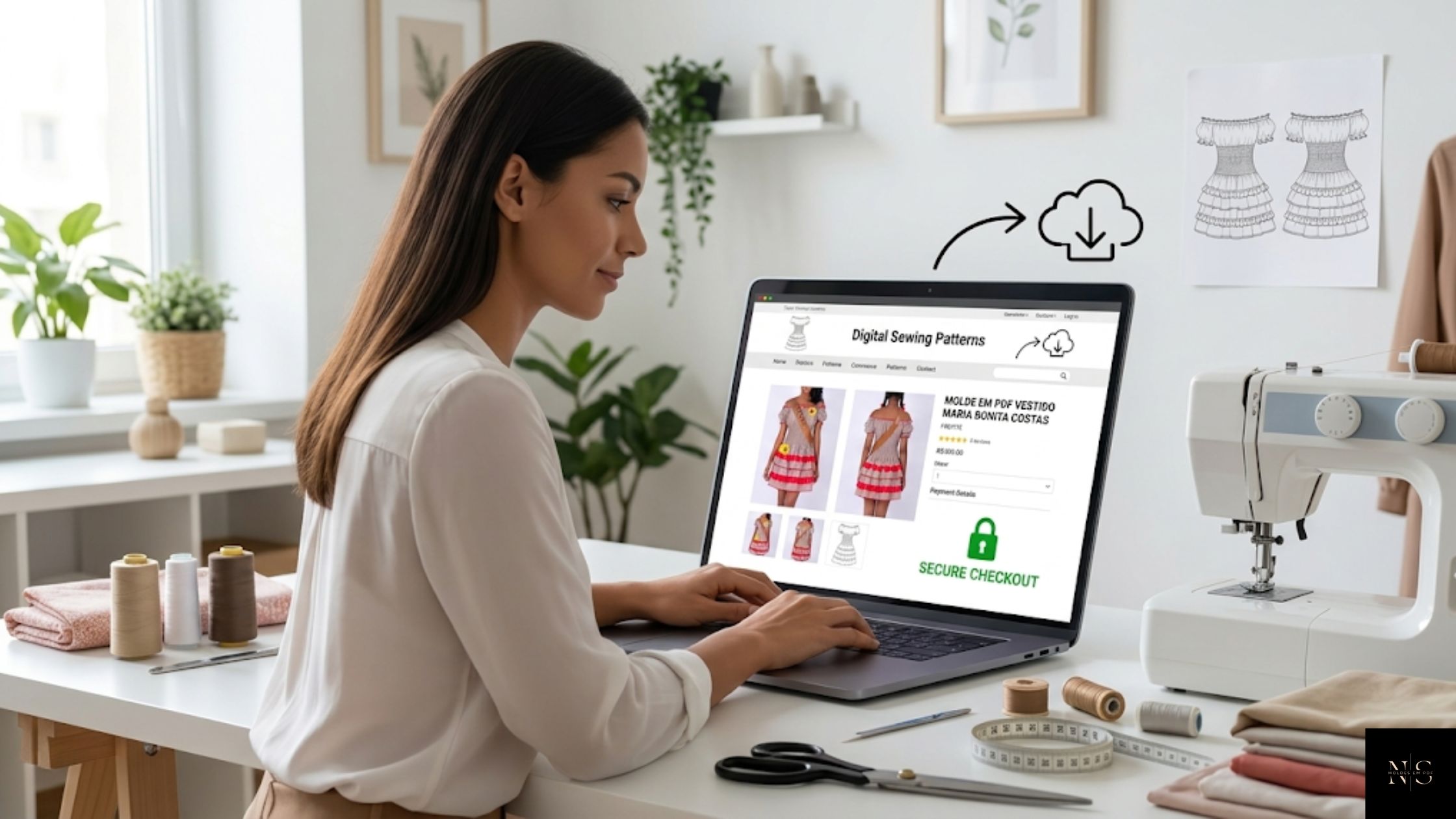 Molde em PDF Vestido Maria Bonita como oportunidade de renda extra para costureiras