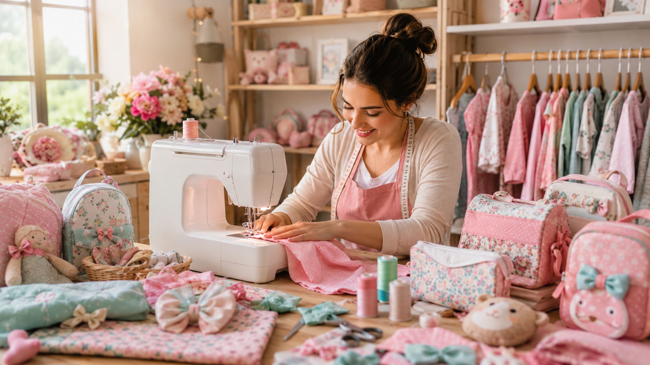 Como criar renda extra com costura infantil em ateliê moderno com peças artesanais personalizadas