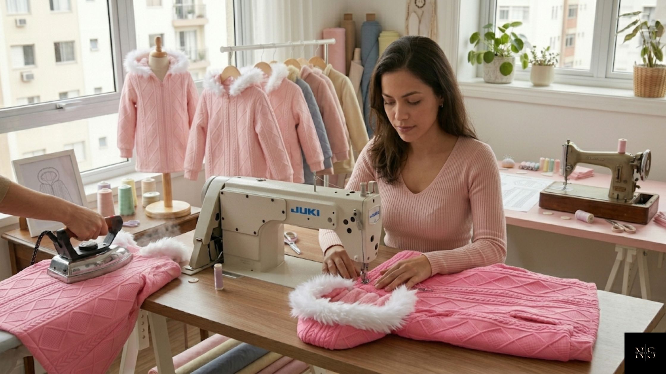 Molde em PDF Casaco Rosalinda Infantil com acabamento profissional de costura