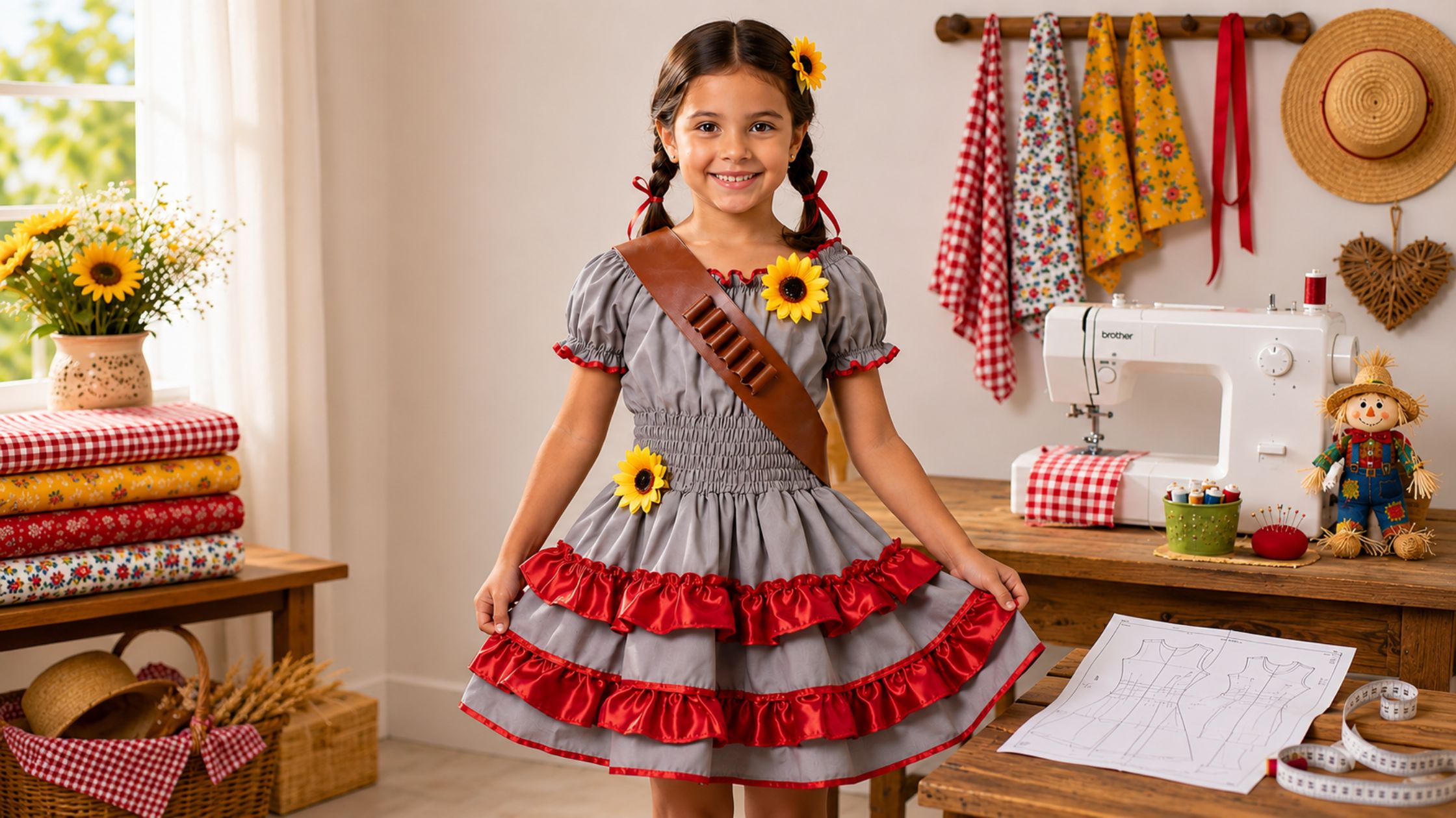 Molde em PDF Vestido Maria Bonita Infantil pronto para produção e vendas