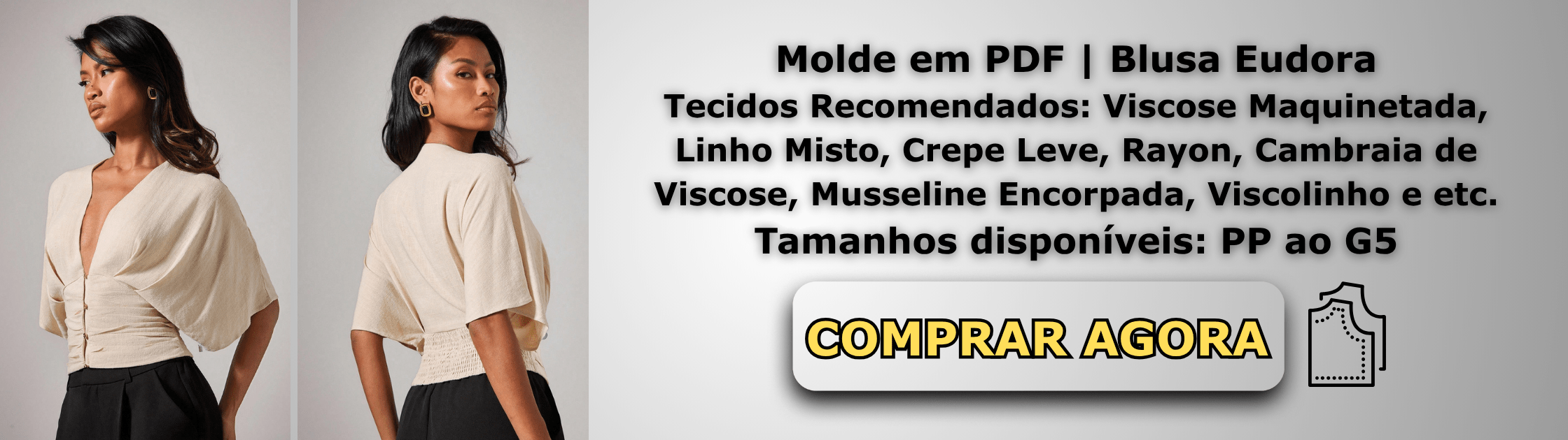 Molde em PDF Blusa Eudora Banner de Vendas